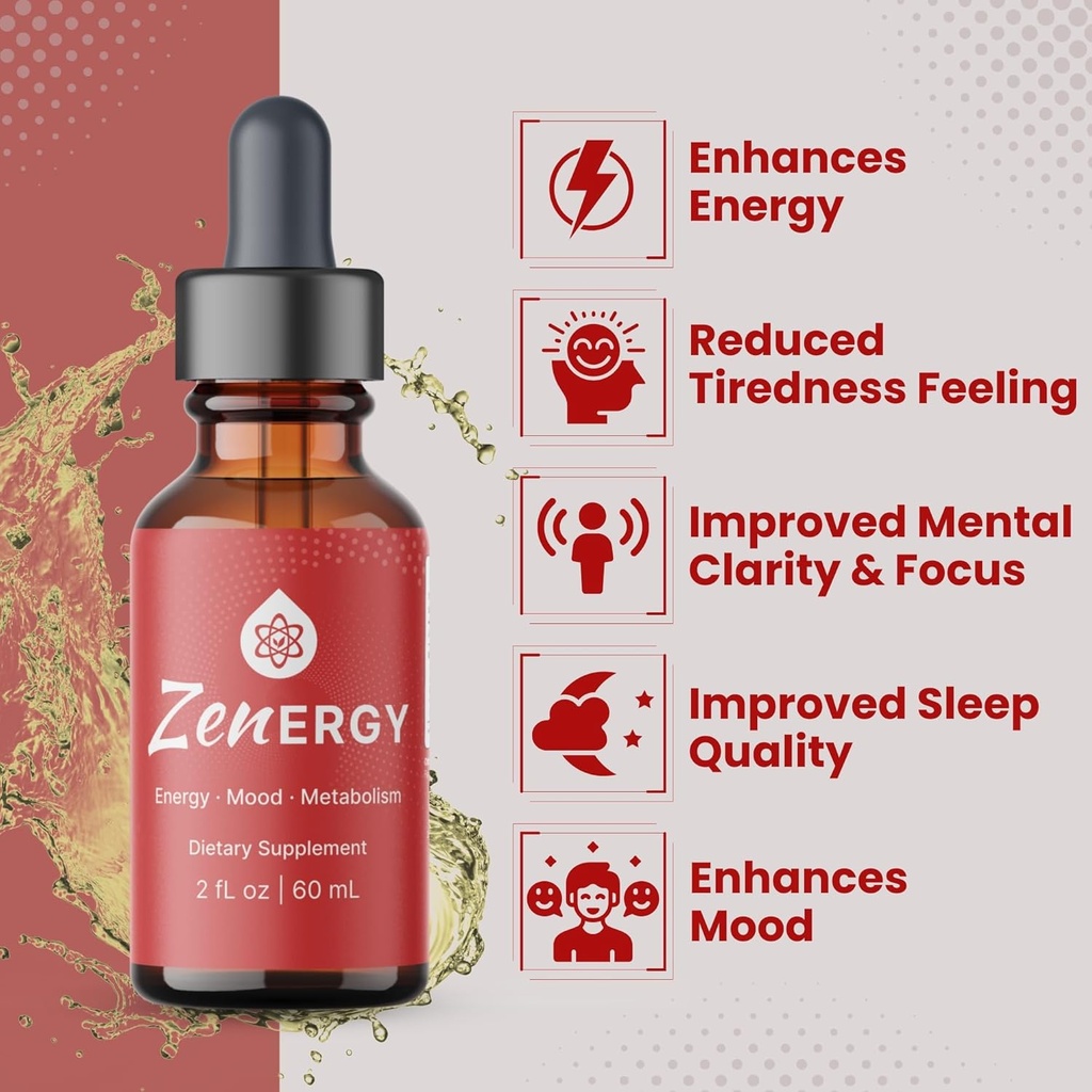 Zenergy Drops - Liquid Supplement for Daily Wellness Support - Made in The USA - Natural Energy - Organic Plant-Based Formula - 60ml - 1 Month Supply 3