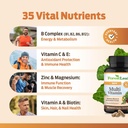 ForestLeaf Daily Vitamin Multivitamin for Men, Multi-Vitamin for Men - Mens Multivitamins & Multiminerals Supplement | All Essential Vitamins Needed for Health, Longevity & Energy | 60 Veg Caps 3