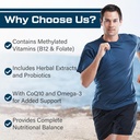 Men Multivitamins 50 Plus - Daily Multivitamin for Men with Fermented Herbal Extracts & 43 Vitamins and Minerals - Mens Vitamins Supports Memory & Brain, Energy, Bone Health 3