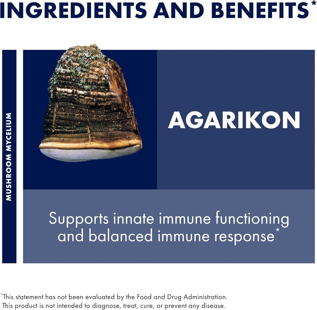 Host Defense Agarikon Capsules - Immune System Support Supplement - Mushroom Supplement to Aid Immune Functions & Cell Strength - Herbal Dietary Supplement - 120 Capsules (120 Servings)* 6