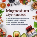 Vitalitown Magnesium Glycinate | Chelated, Non Buffered 300mg Elemental Magnesium | Most Bioavailable, Fully Reacted | Bone, Muscle, Calm, Sleep, Heart Healths | 90 Tablets, Non-GMO 4