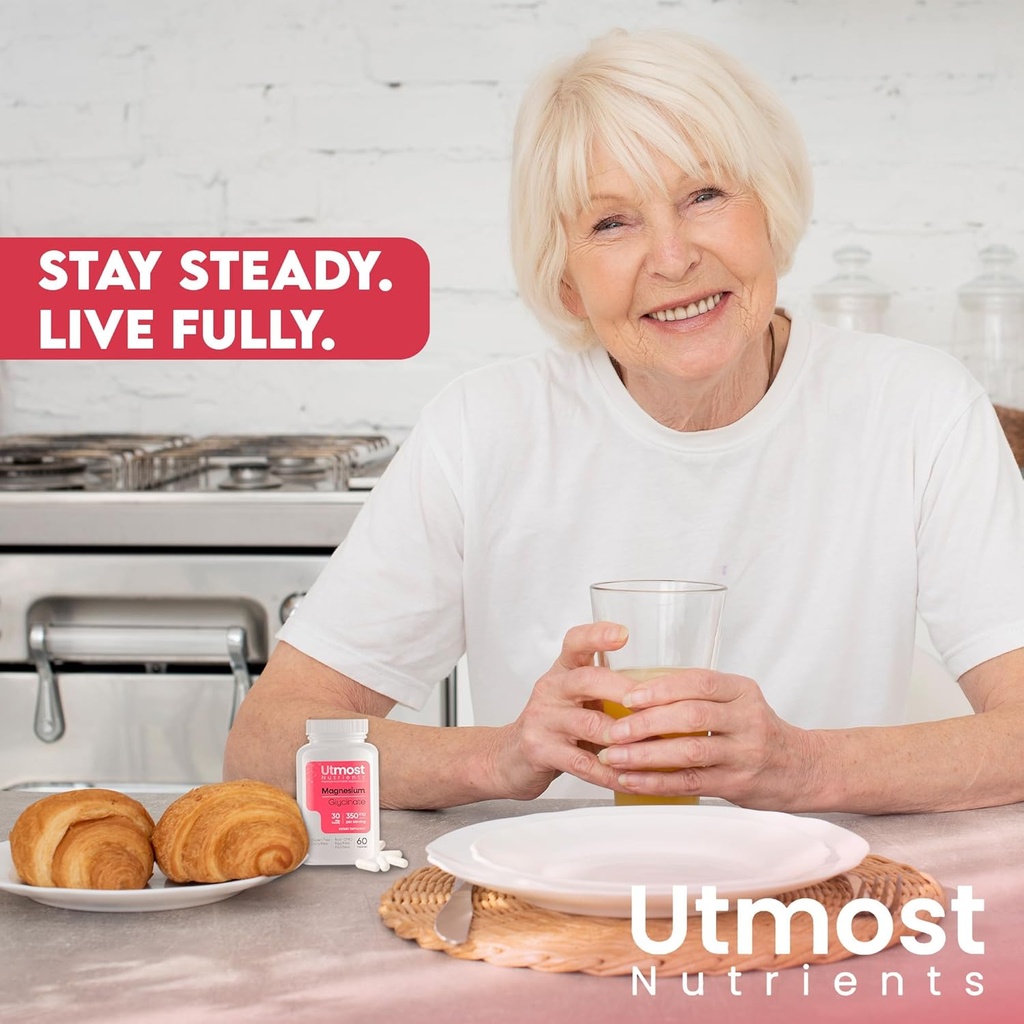 Magnesium Glycinate Supplement - Just 1 Capsule=175 MG of Absorbable Magnesium (350 MG in 2 Capsules) Non-GMO, Gluten-Free, Major-Allergen Free-Promotes Nighttime Calm & Muscle Wellness (60 Capsules) 5