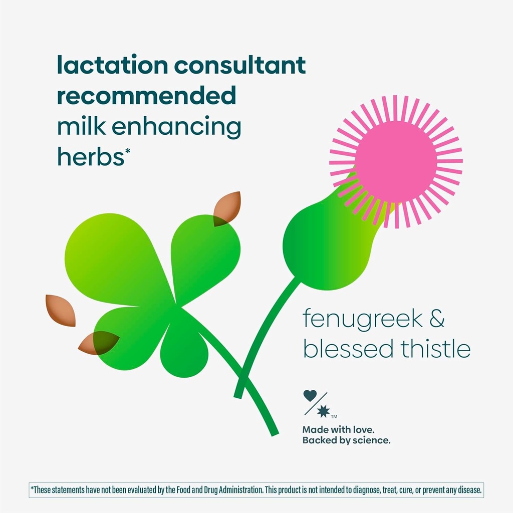 UpSpring Milkflow Lactation Supplement for Milk Supply Increase, Breastfeeding Supplements with Fenugreek & Blessed Thistle, Non-GMO, Lactation Support 100 Vegan Capsules 6