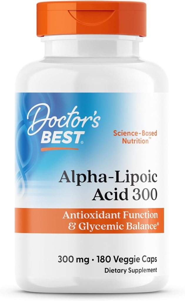 Doctor's Best Alpha-Lipoic Acid 300, Supports Antioxidant Function & Glycemic Balances, Non-GMO, Gluten Free, Vegan, Soy Free, 300 mg, 180 Veggie Caps 2