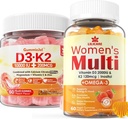 Sugar-Free Vitamin D3 K2 Filled Gummies + Multivitamin for Women Gummies 2