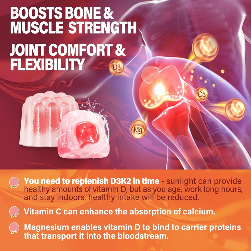 Sugar-Free Vitamin D3 K2 Filled Gummies + Multivitamin for Women Gummies 5