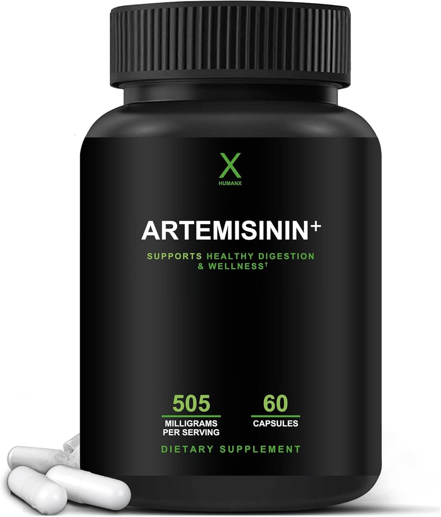HUMANX Artemisinin 505mg with Bioperine for Greater Absorption - Supports Healthy Aging, Digestion, and Immunity - USA Third Party Tested - Vegan, Non-GMO - Artemisia Annua - Sweet Wormwood Extract 2