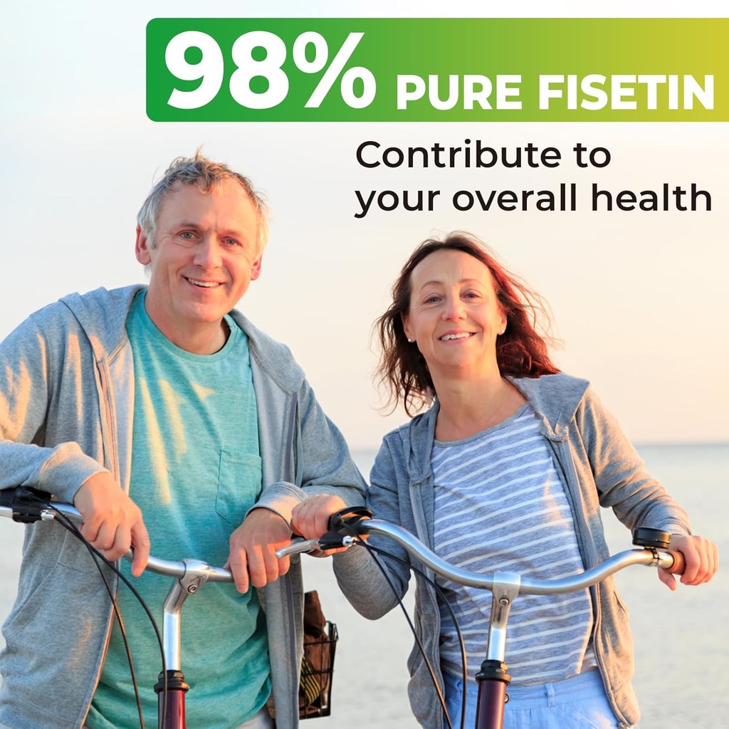 Fisetin 1200mg Liposomal Fisetin Supplements 98% Pure Fisetin Polyphenols Antioxidants Immunity Health Aging Cognitive Support Non-GMO 60 Capsules 5
