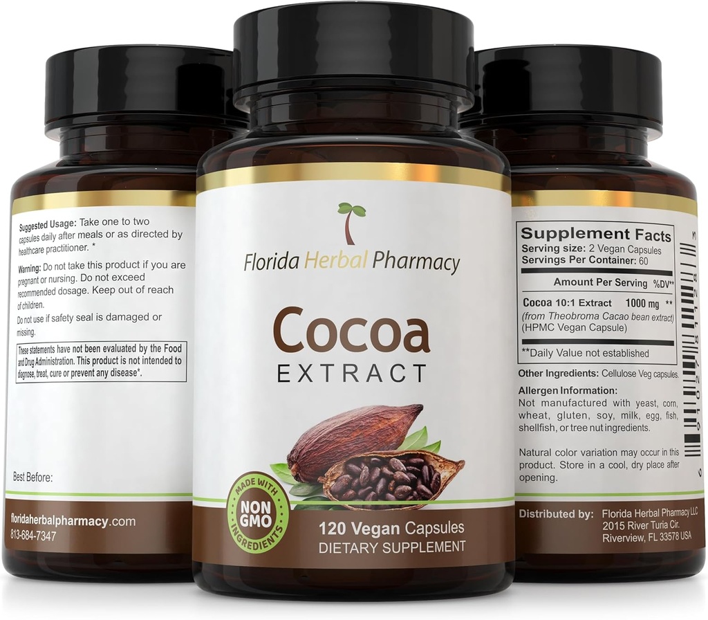 Florida Herbal Pharmacy, Cocoa Extract Capsules 5