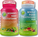 Vegan Whole Food Multivitamin with Iron & Women’s Daily Multivitamin with Iron, Organic Superfoods, Probiotics & Digestive Enzymes Bundle – Vegan, Non-GMO, Clean Daily Wellness Support 2