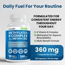 Methylated B Complex with Methylfolate and B12 Methylcobalamin 1000 mcg - Methylated Multivitamin for Energy, Brain Function, and Wellness - Vitamin B Complex for Men & Women (180 Servings, Pack of 2) 3