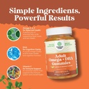 Vegetarian Omega 3 Gummies for Adults - Vegetarian Omega 3 6 9 DHA Gummies for Brain Bone and Heart Health and Joint Support - Burpless Halal Fish Free Plant Based Supplement Men Women 6