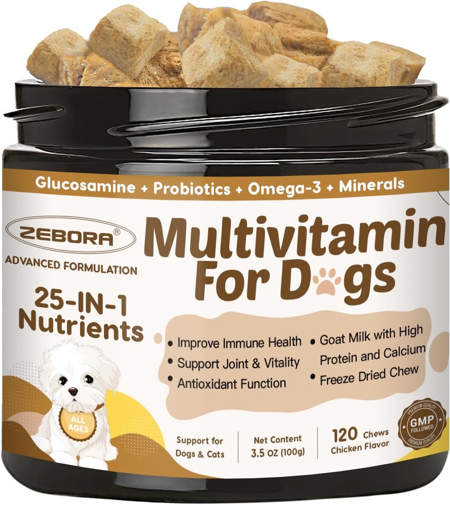 Dog Multivitamin with Probiotics - Dog Vitamins and Supplements - Multivitamin for Dogs with Glucosamine, Omega 3 and Probiotics for Dogs Digestive Health, Immunity, Joint, Hip, Skin and Coat 2
