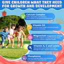 Kids Calcium Gummies + D3 & Magnesium for 4+, with Calcium Citrate Calcium Gluconate, Calcium Lactate, Probiotics & Prebiotics for Children Bone Health,Muscle Support,Digestive Health,Sugar Free 60Cts 5