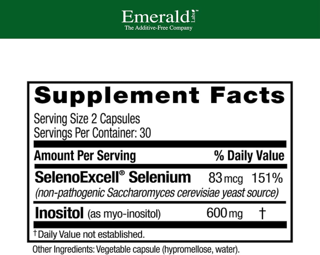 Emerald Labs HashiMune Health - Vegan Thyroid & Immune Support Supplement - Includes SelenoExcell Selenium & Myo-Inositol - 60 Vegetable Capsules (30-Day Supply) 3