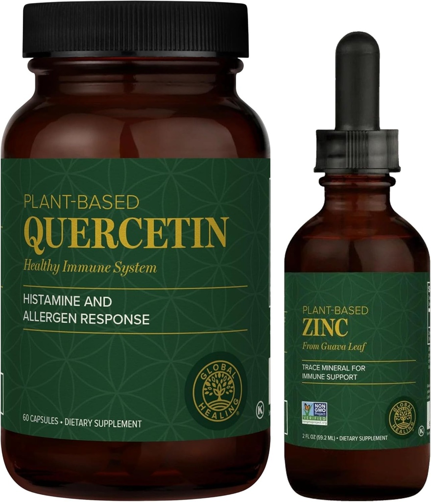 Global Healing Center - Quercetin and Zinc Kit - Immune System Support, Response to Ocassional Allergies, Hormone Balance 2