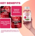 Vitamatic Chromium Picolinate 1000 mcg - 90 Gummies - High Potency Chromium - Raspberry Flavor (Total 180 Gummies) 2 Packs 6