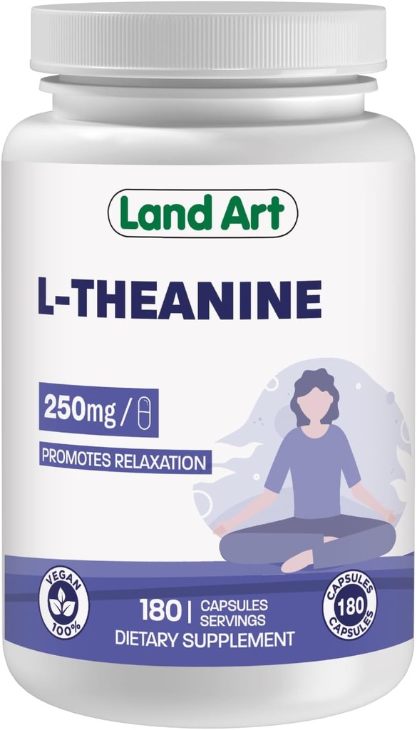 L-Theanine 250mg 180 Vcaps - Bonus Size - 180 Servings - HIGH Potency - Promotes Relaxation - Vegan 2