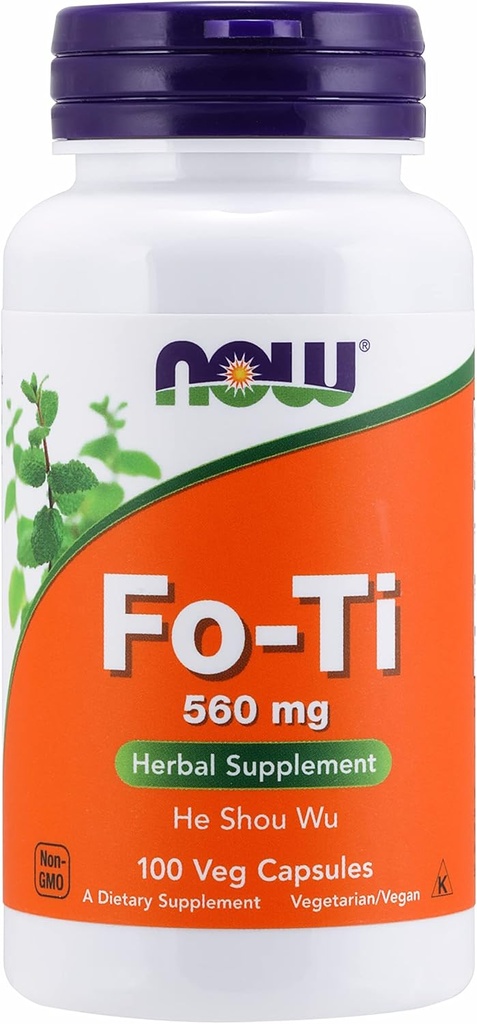 NOW Fo-Ti, Ho Shou Wu, 560mg, 100 Veg Capsules (Pack of 3) 2