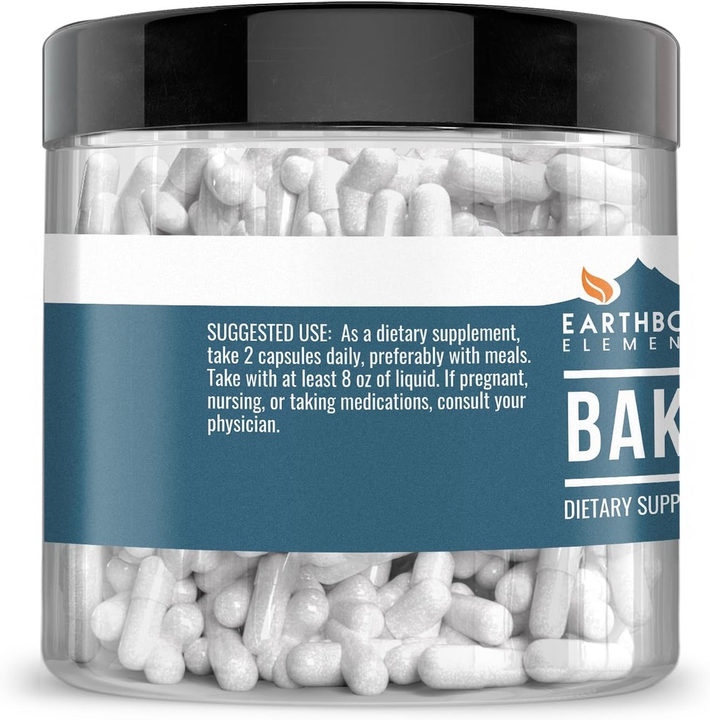 Earthborn Elements Baking Soda Capsules, 200 Capsules, Sodium Bicarbonate 3