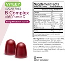 VITEEY Vitamin B Complex Gummies with Vitamin C, Sugar Free - Energy, Metabolism & Nerve Health - B6, B12, Folic Acid, Biotin - Vegan, Gelatin Free, GMO Free - Tasty Chewable Strawberry Flavored Gummy 5