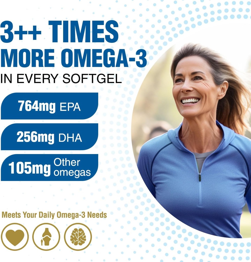 LABO Nutrition OmaxPure Omega3 Fish Oil - 1125mg Omega 3 IFOS Certified - High Potency rTG Omega Fish Oil Supplement with DHA & EPA - 120 Softgels 5