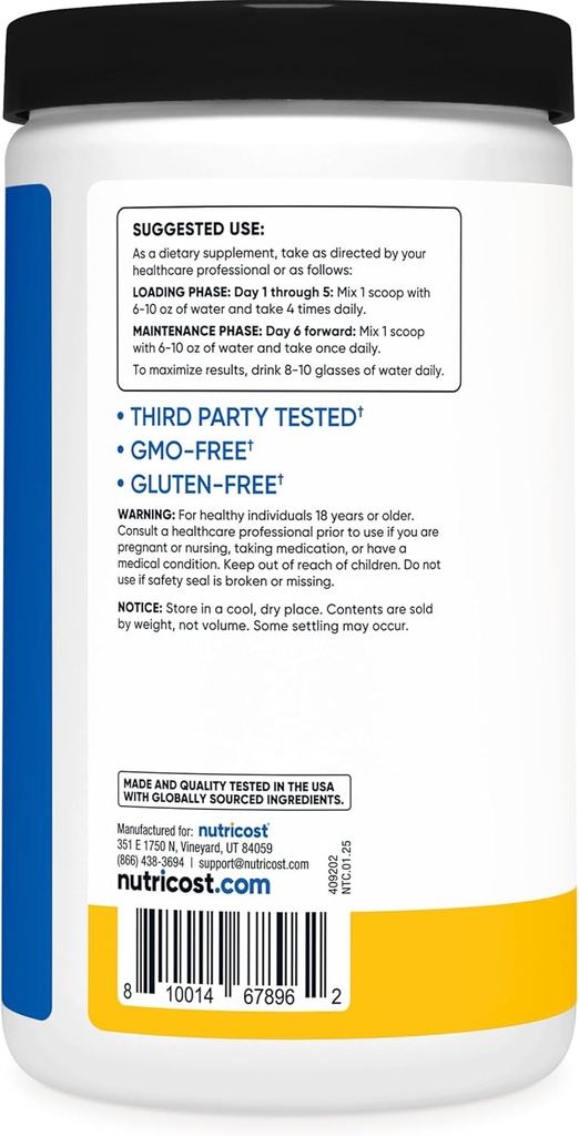 Nutricost Creatine Monohydrate Powder (Pineapple Mango, 500 Gram) - Micronized Creatine Supplement - Vegan, Non-GMO, Gluten Free 5