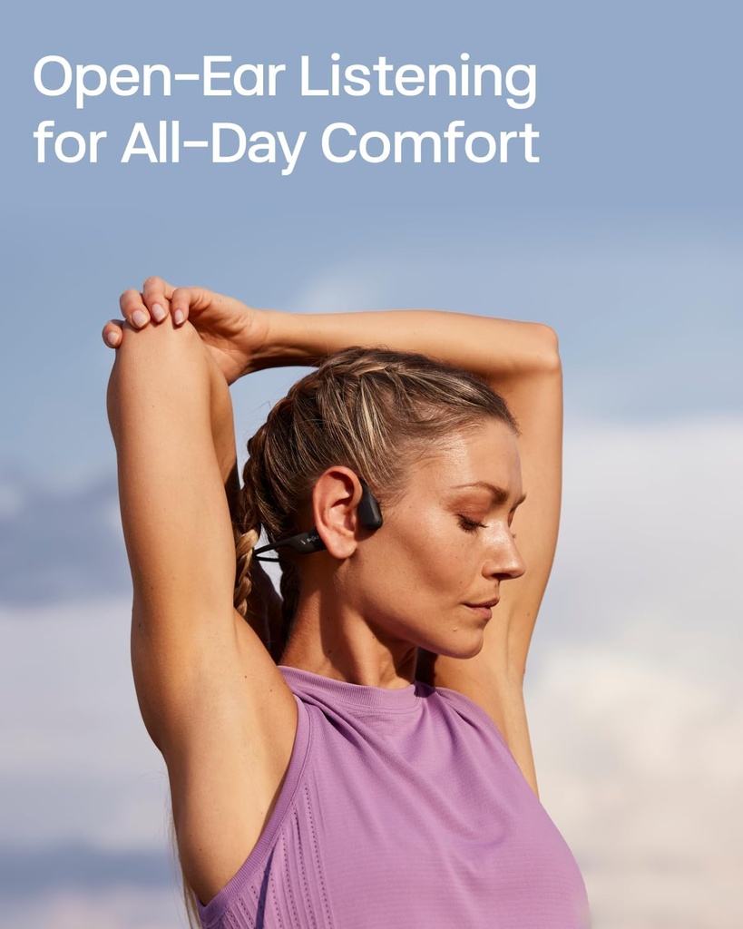 SHOKZ OpenRun Pro - Open-Ear Bluetooth Bone Conduction Sport Headphones, Sweat Resistant Wireless Earphones for Workouts and Running with Premium Deep Bass- Built-in Mic, with Hair Band, Black 4