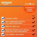Basic Care Premium Saline Nasal Moisturizing Spray, 1.5 fl oz (Pack of 1), Clear 4