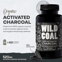 Wild Foods Activated Charcoal Capsules | 100% Organic Coconut Shells Active Tablets for Bloating Relief | Lab Tested & Non-GMO Detox Pills | USA (Two Bottles - 120 Capsules) 5