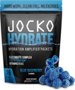 Jocko Fuel Hydrate Electrolytes Powder Packets Low Sugar - Hydration Amplifier Packets for Recovery, Dehydration, & Exercise - with Vitamins B6, B12 & C (16 Packets) Blue Raspberry 2