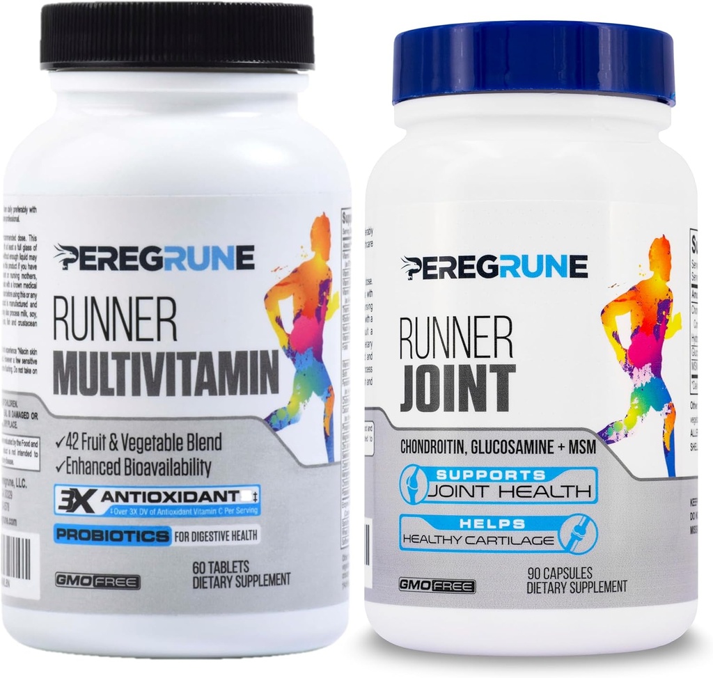 Runner Multivitamin & Joint Support Supplement – Antioxidants, Vitamin B Complex, Probiotics for Health, Energy, Endurance, Recovery - Glucosamine Chondroitin, MSM – GMP Running Supplements 2