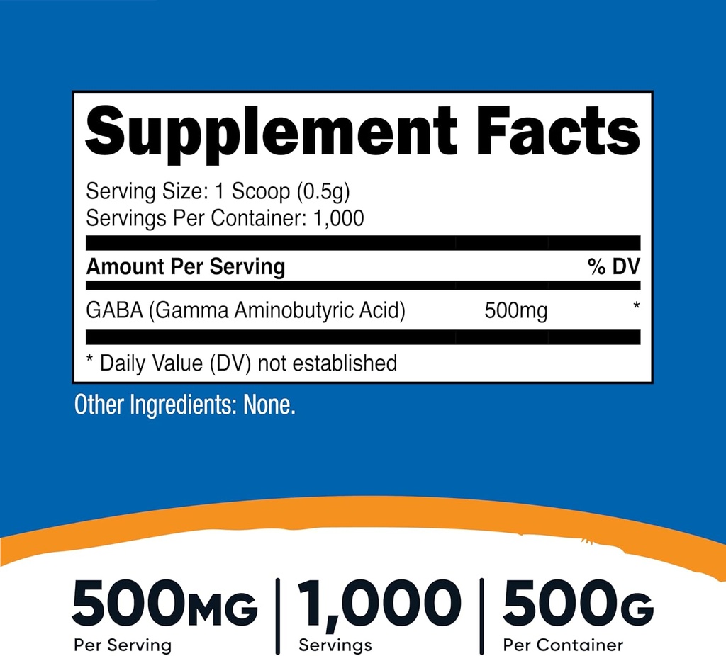 Nutricost Pure GABA 500G Powder (Gamma Aminobutyric Acid) (500 Grams/1.1 pounds) 3