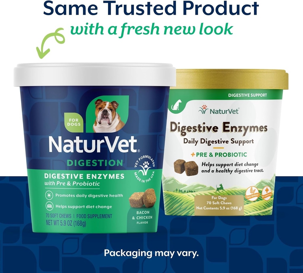NaturVet – Digestive Enzymes - Plus Probiotics & Prebiotics – Helps Support Diet Change & A Healthy Digestive Tract – for Dogs (Soft Chews, 70 Count) 3