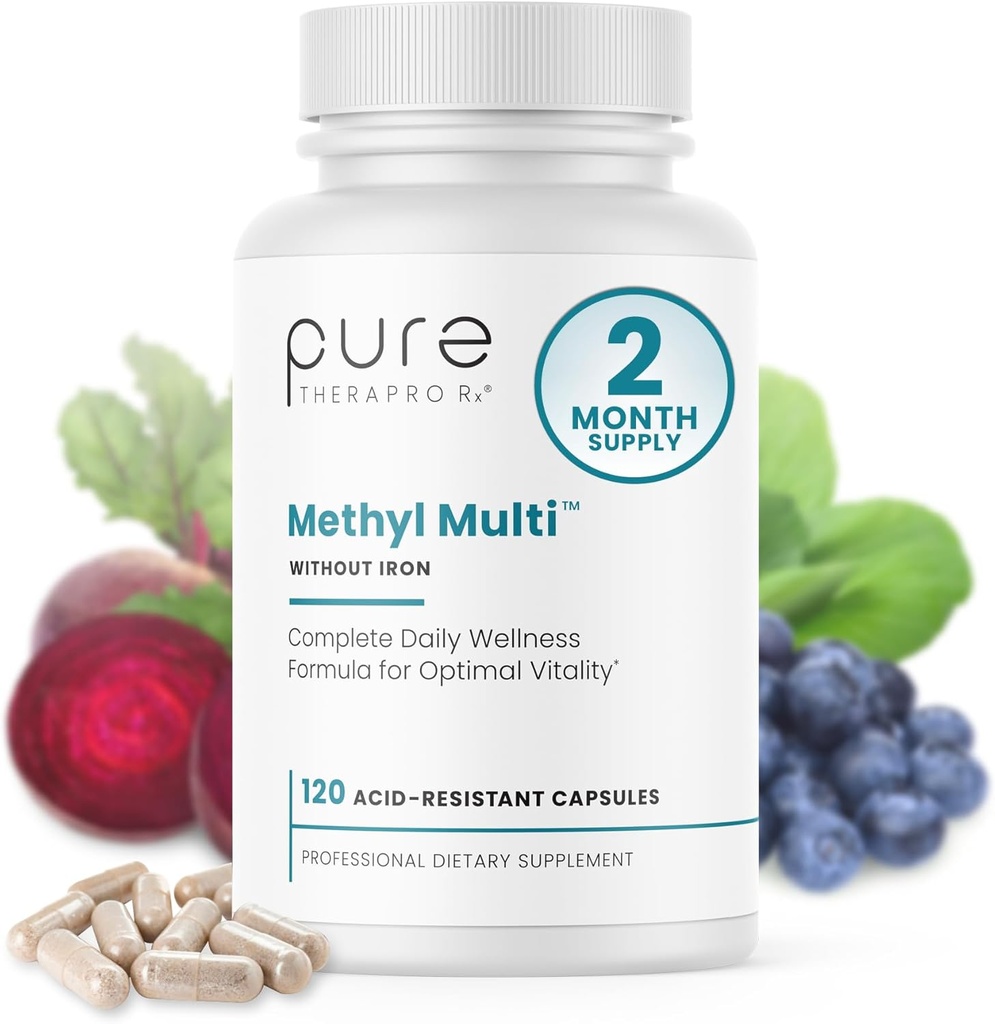 Pure Therapro Rx Methylated Multivitamin for Men and Women | Methyl Multi Without Iron + Methyl B12 & Methylfolate | Pharma Grade | 120 Capsules, 2-Month Supply 2