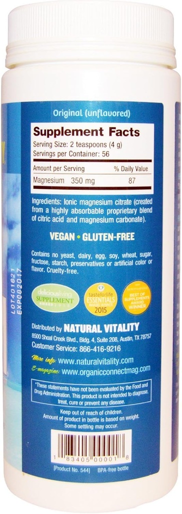 Natural Vitality Calm, Magnesium Citrate Supplement, Anti-Stress Drink Mix Powder, Unflavored - 8 Ounce (Packaging May Vary) 3