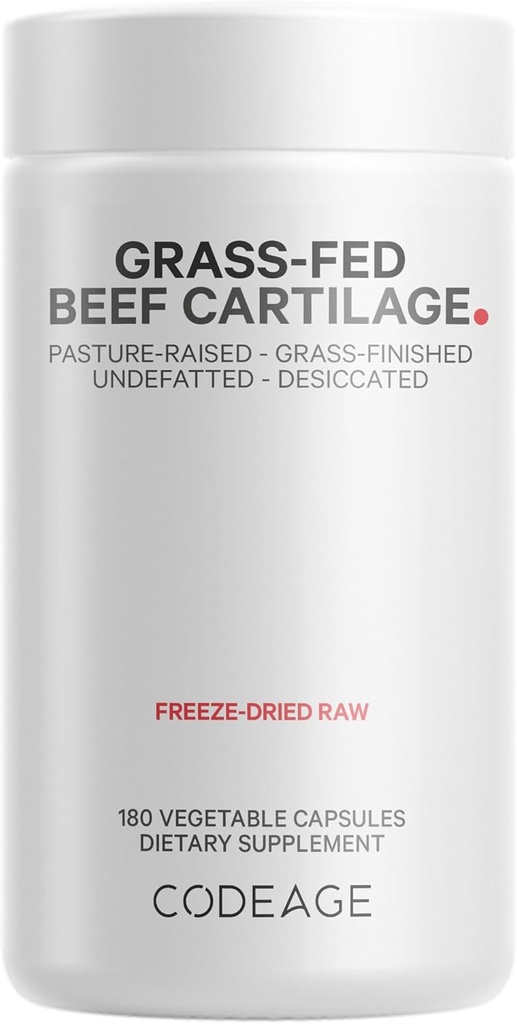 Codeage Grass Fed Beef Cartilage Supplement - Freeze Dried, Non-Defatted, Desiccated Beef Tracheal Bovine Cartilage & Liver Pills – Pasture Raised Argentina Beef Vitamins - Non-GMO -180 Capsules 2