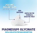 Magnesium Glycinate 250mg - 100% Chelated Magnesium for Max Absorption - Sleep Support, Muscle, Nerves, Bone & Heart Health Support, Best Mag Supplement, Vegan Non-GMO, 3rd Party Tested - 180 Tablets 4
