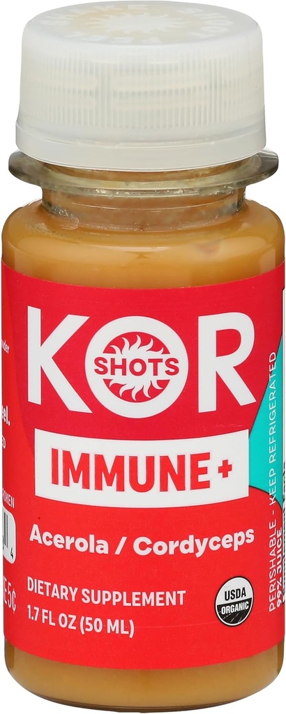 Kor Shot Acerola Ginger and Cordyceps Shot - 1.7 Fl Oz - Immune Plus - Immune System Booster - 533% DV Vitamin C - USDA Certified Organic - Dietary Supplement 2