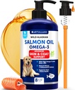 Salmon Oil for Dogs - Omega 3 for Dogs - 8 FL OZ Wild Alaskan Salmon Fish Oil - Natural EPA & DHA Fatty Acids for Skin & Coat, Allergy, Joint & Bone Health - Liquid Support Supplement for Shedding 2