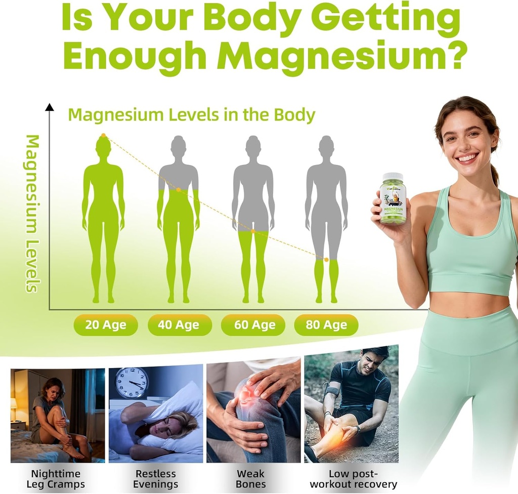 Magnesium Complex Gummies for Adults: Triple Magnesium Supplement with Magnesium Glycinate Malate Taurate for Men Women Support Sleep Mood Balanced Bones Muscle Health Sugar Free Organic 60CT 4