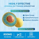 Liposomal Nattokinase 12,000 FU Serrapeptase 360,000 SPU Enzyme Supplement - Enriched with Synergistic Enzymes and Nutrient Blend & Inulin for Circulatory, Gut, Digestion 60 Capsules (2 Bottle) 5