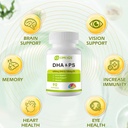 OMOGS Algae DHA - 600 mg Omega-3 DHA Softgels, with Phosphatidylserine & Walnut Oil, Supports Healthy Brain Function, Vision, Eye & Memory, Gluten Free, Non-GMO Vegan Algae Oil, 90 Softgels 5