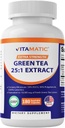 Vitamatic Green Tea Extract with Vitamin C, 25X Concentrate, 98% Polyphenols, 80% Catechins, 50% EGCG, 180 Veg Capsules 2