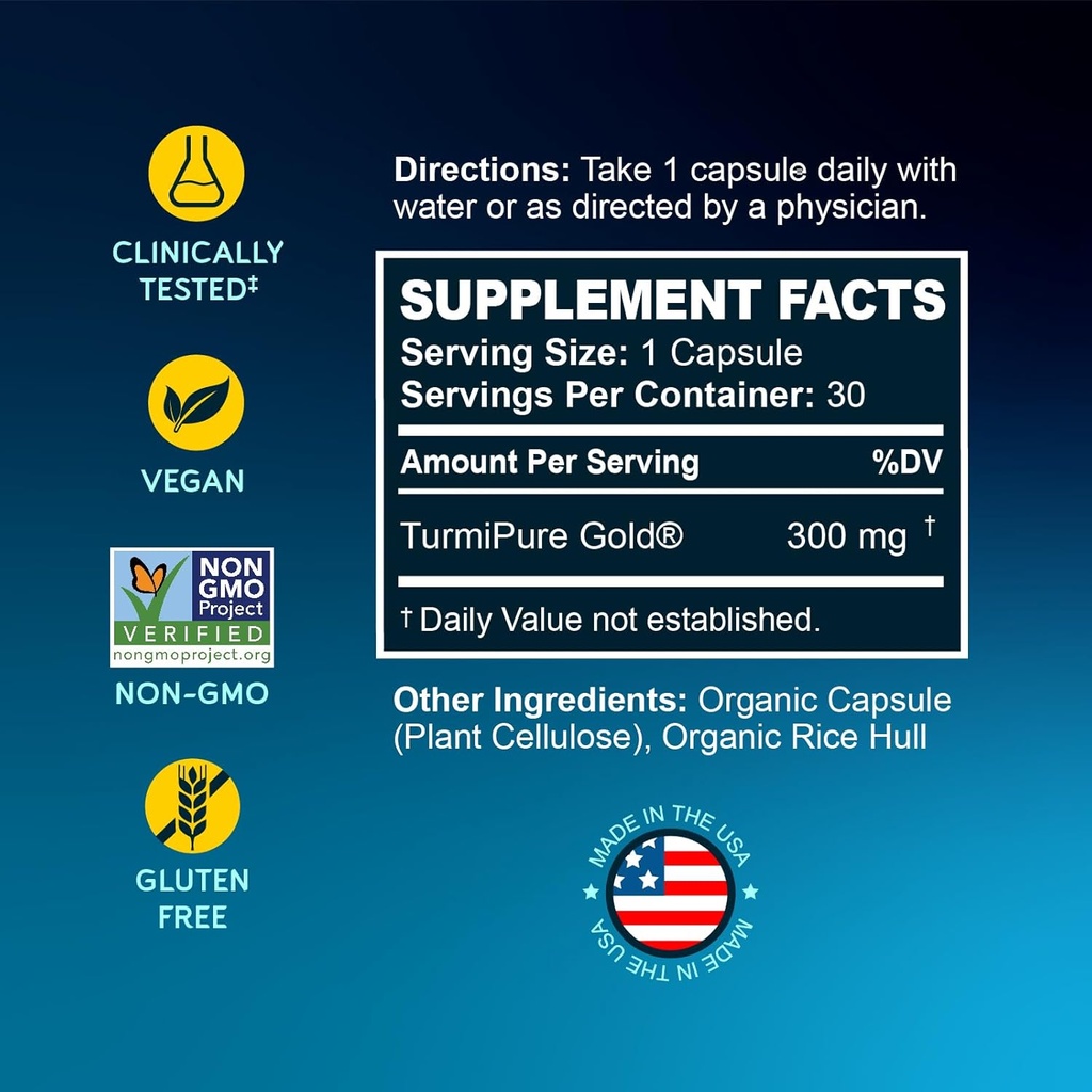 BioEmblem Turmeric Curcumin with Clinically Studied TurmiPure - 1 Small Cap Daily, 24x More Absorption Than Others - Non-GMO - Joint Support, Healthy Inflammation Turmeric Supplements, 60 Serving 4