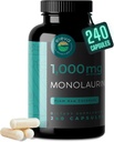 Monolaurin 1000mg Capsules — Made with Pure Glycerol and Lauric Acid from Raw Coconut — Natural Vegans- Non-GMO and Soy Free — 240 Capsules 2