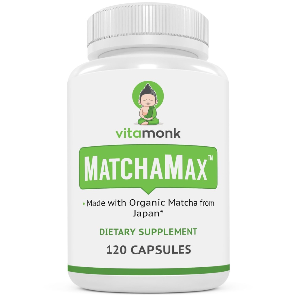 VitaMonk MatchaMax Matcha Capsules & L-Theanine 400mg - Boost Energy and Enhance Focus Bundle 3