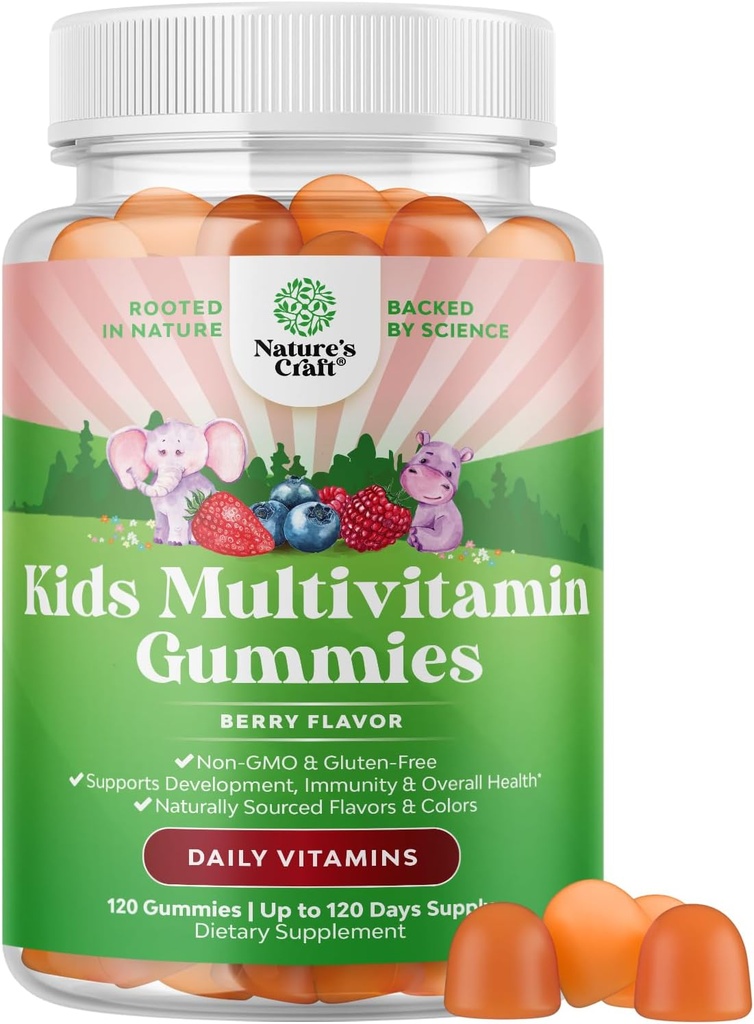 USDA Organic Kids Multivitamin Gummies - Multivitamin for Kids Immune Support with Vitamins A, C, D3, E, B6 & B12, Zinc & Iodine - Children's Vitamins Chewable Formula for Strong Health - 60 Count 2