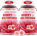 (2 Pack) Sugar Free Methylated Multivitamin for Women Gummies with Calcium, D3 K2, Inositol, Folate, Biotin, Iron, Vitamin A, C, E, B Complex - Multi Vitamins & Minerals - Energy, Immune, Bone - Vegan 2