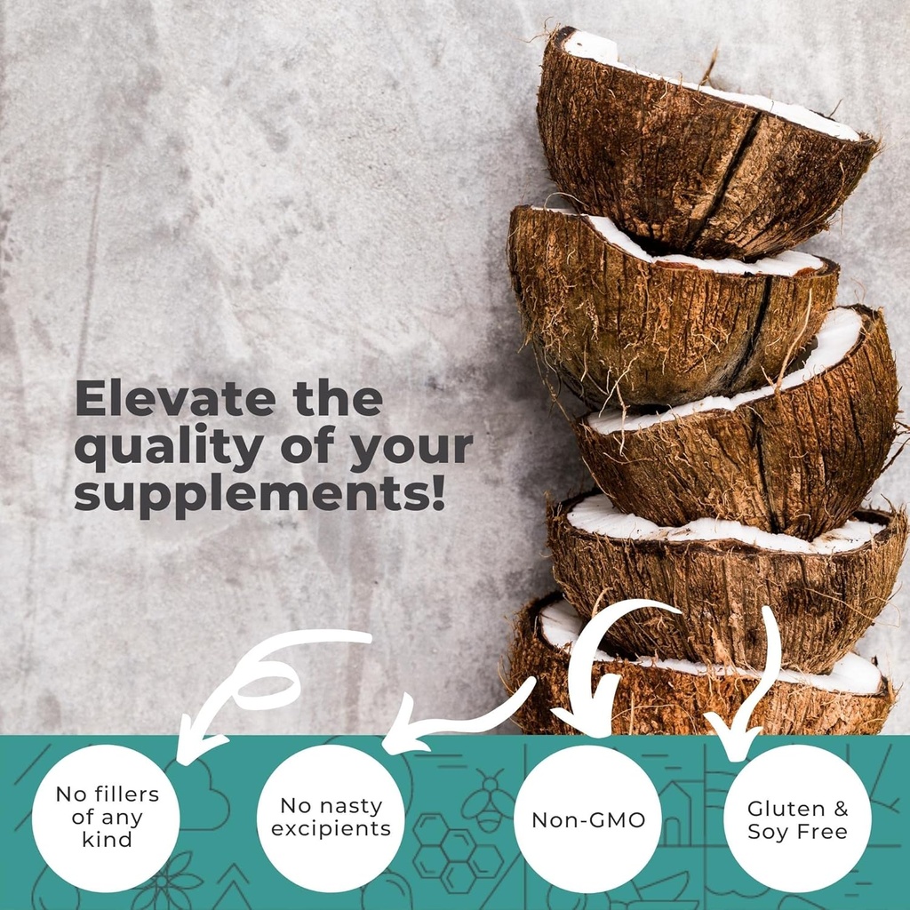 Monolaurin 1000mg Capsules — Made with Pure Glycerol and Lauric Acid from Raw Coconut — Natural Vegans- Non-GMO and Soy Free — 240 Capsules 4